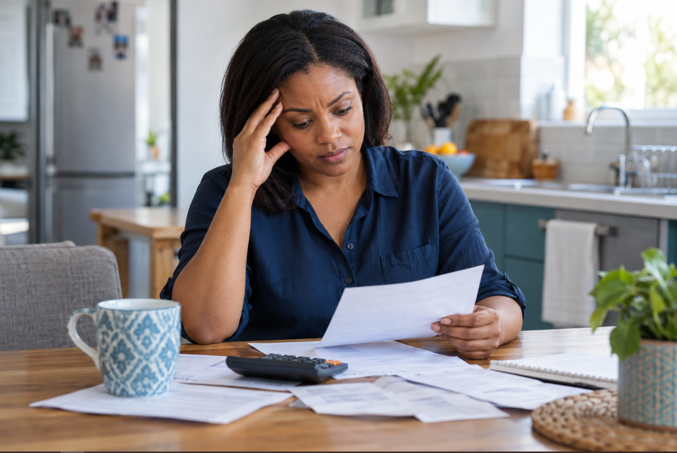 Illustration representing the stress of managing debt